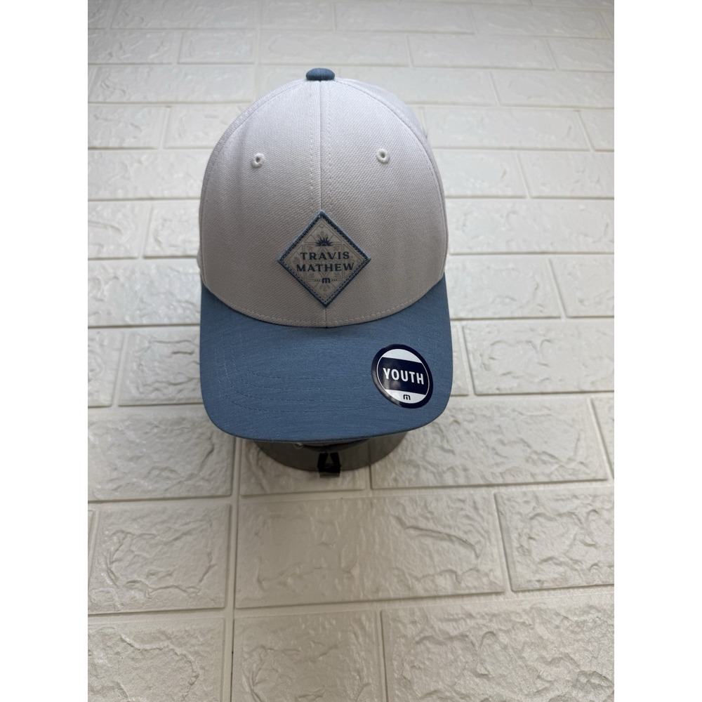 Travis Mathew Youth Hat Blue White Golf Snapback Adjustable A41473